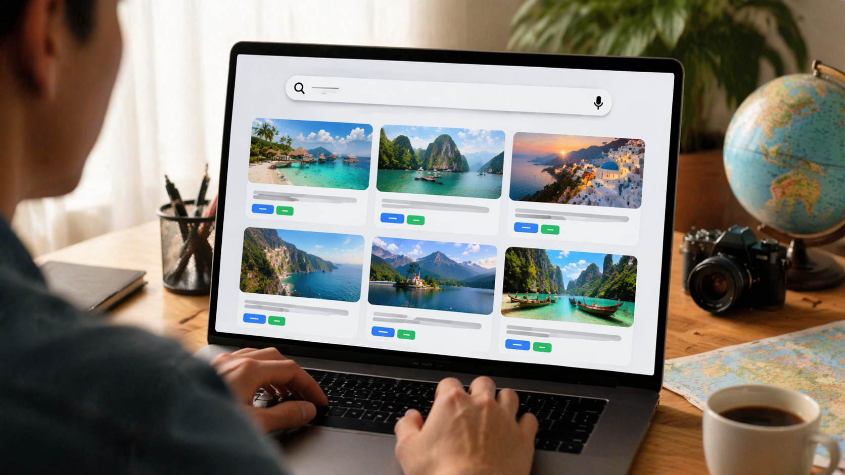 Người dùng tìm kiếm tour du lịch trên Google và so sánh nhiều website khác nhau