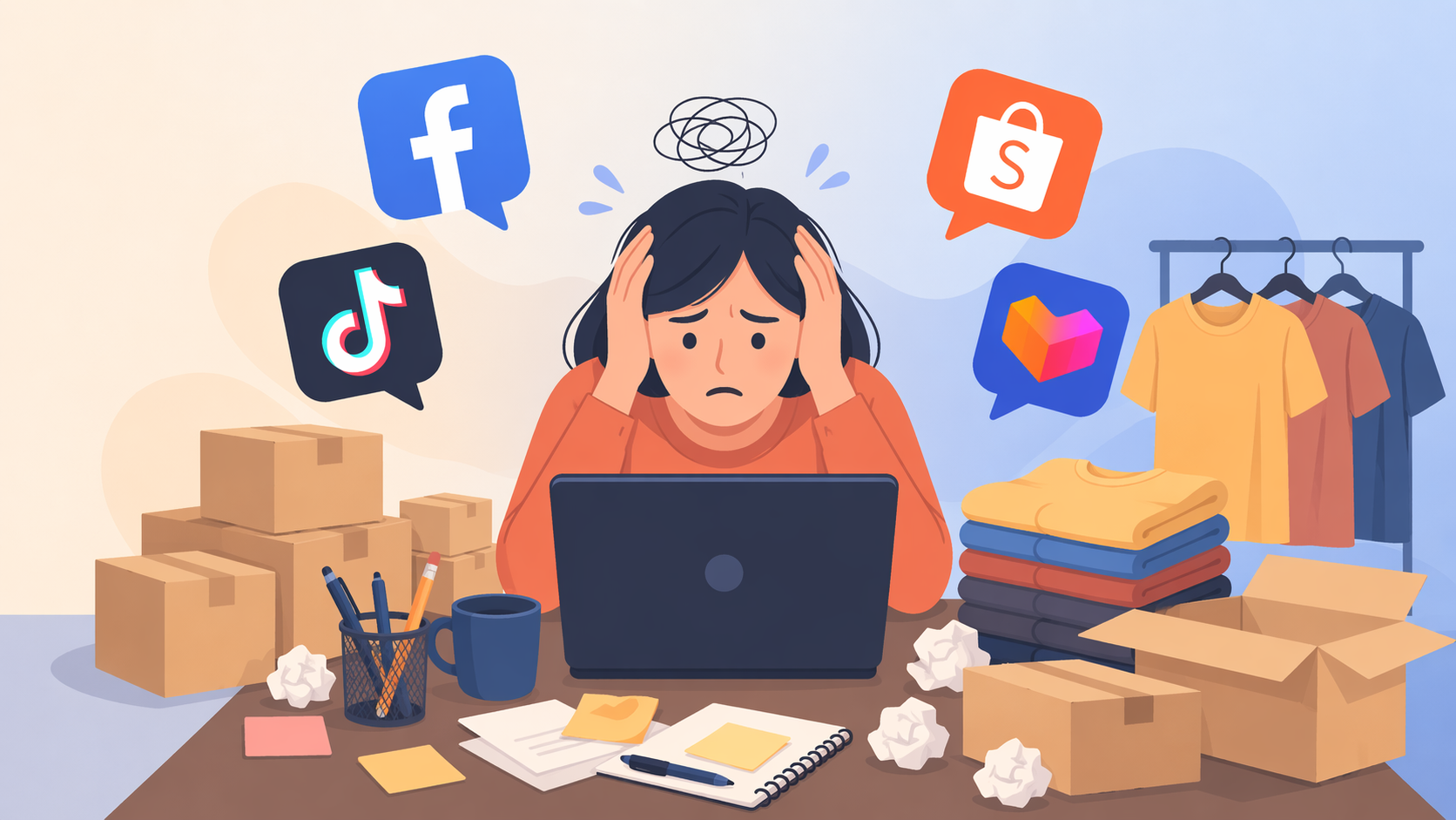 bán hàng online không ổn định do phụ thuộc nền tảng mạng xã hội