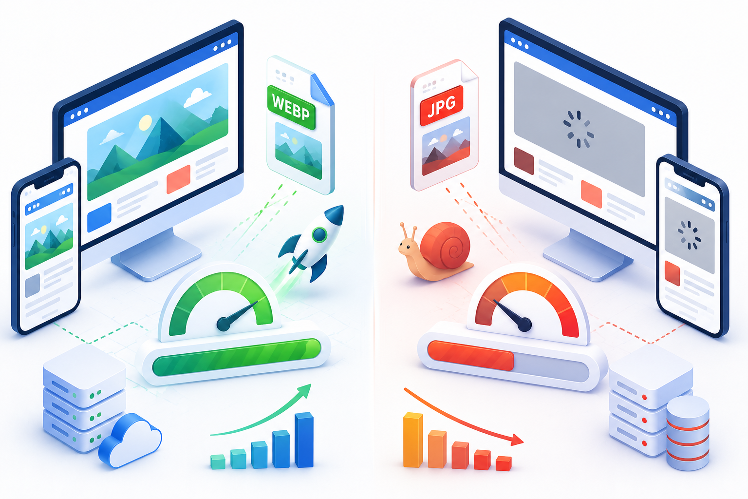 So sánh tốc độ tải website sử dụng ảnh WebP và JPG