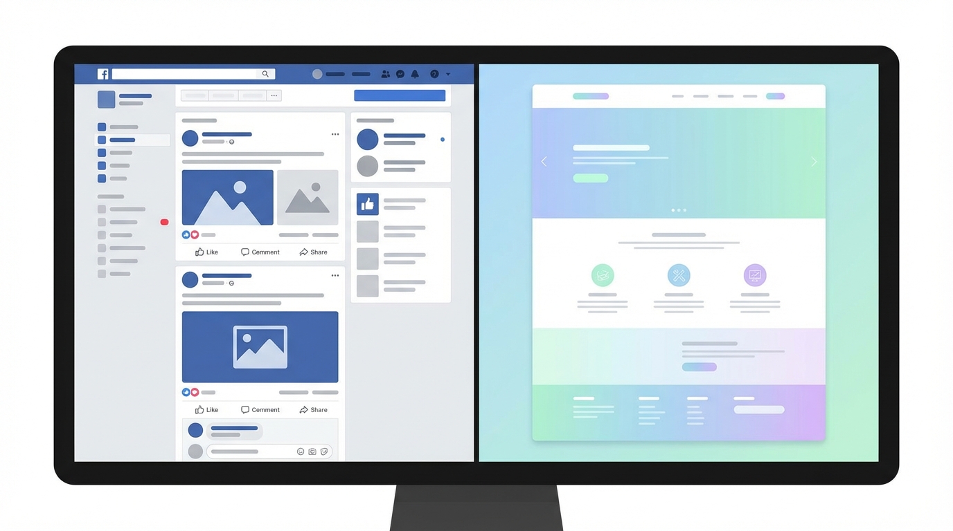 so sánh fanpage và website trong kinh doanh online