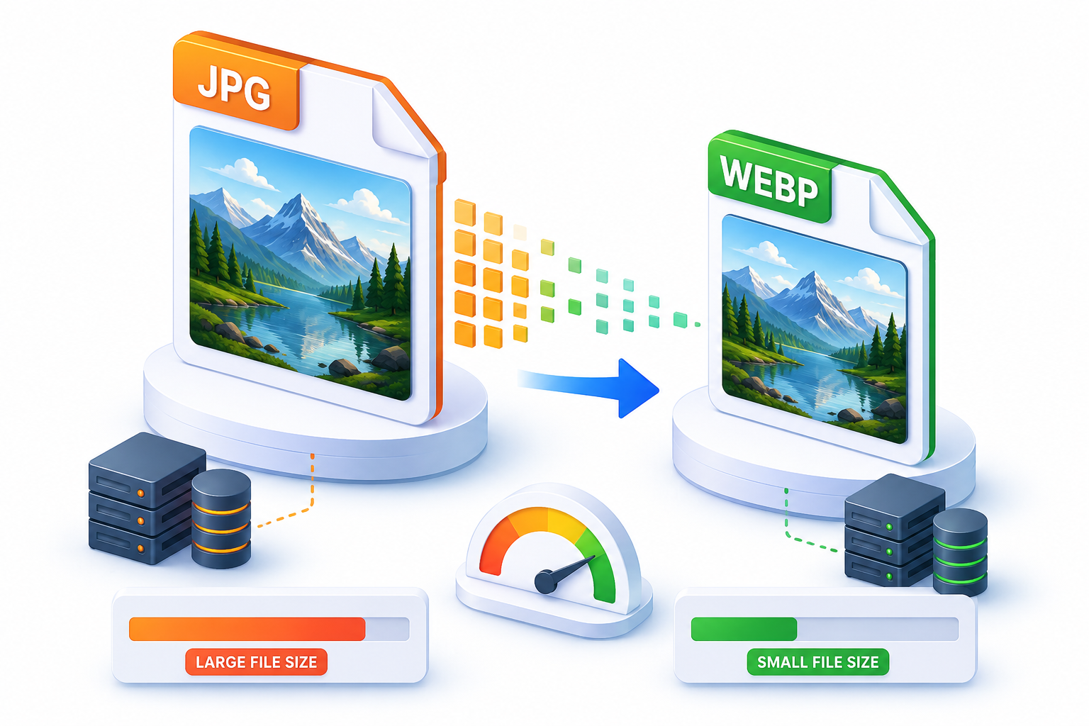 So sánh dung lượng ảnh WebP và JPG trên website