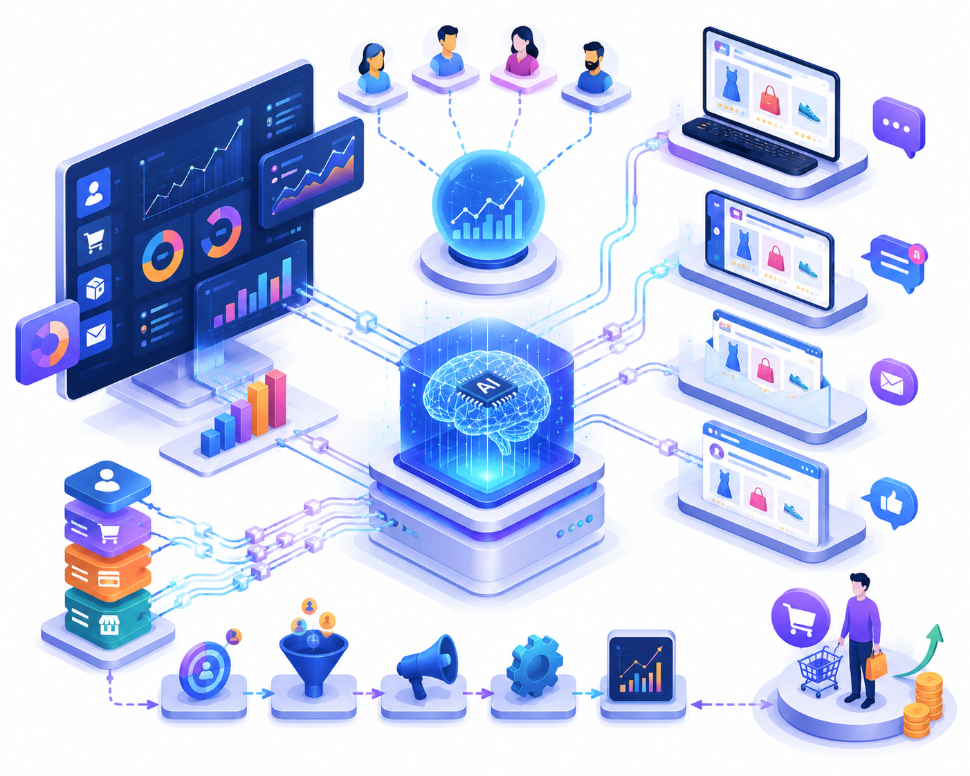 AI dự đoán hành vi mua sắm và cá nhân hóa trải nghiệm khách hàng trên nhiều kênh