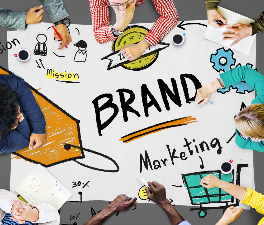 Brand Concept. The meeting at the white office table.